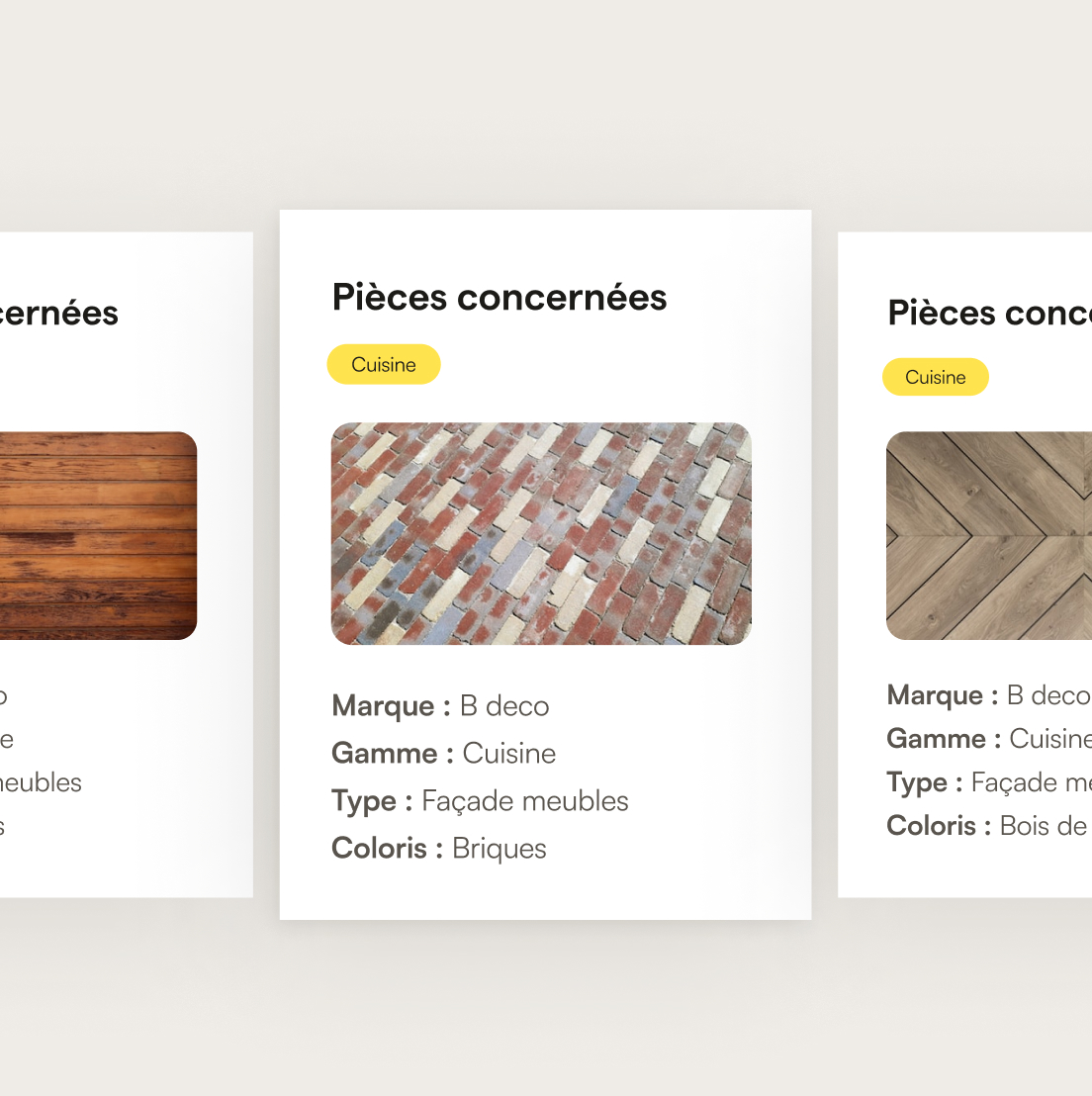 caractéristiques de différents matériaux